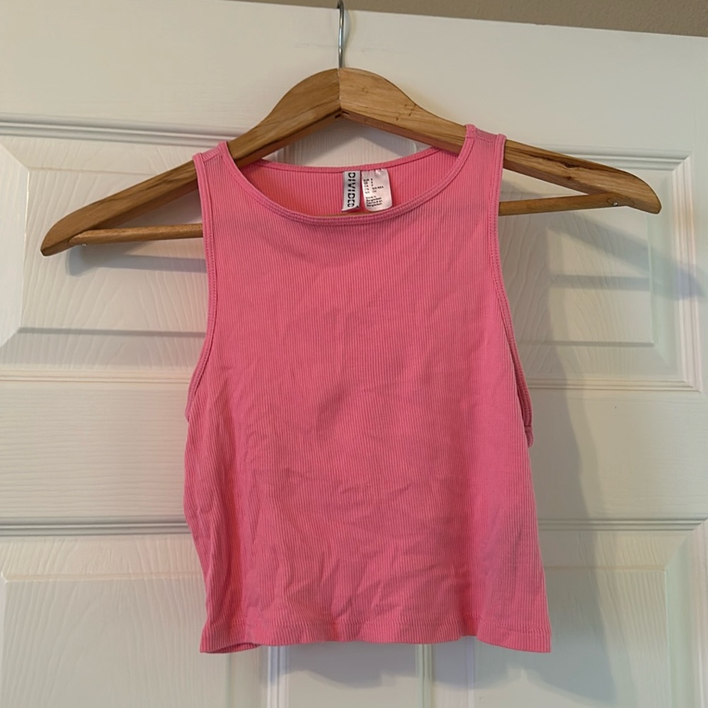 Divided pink crop top